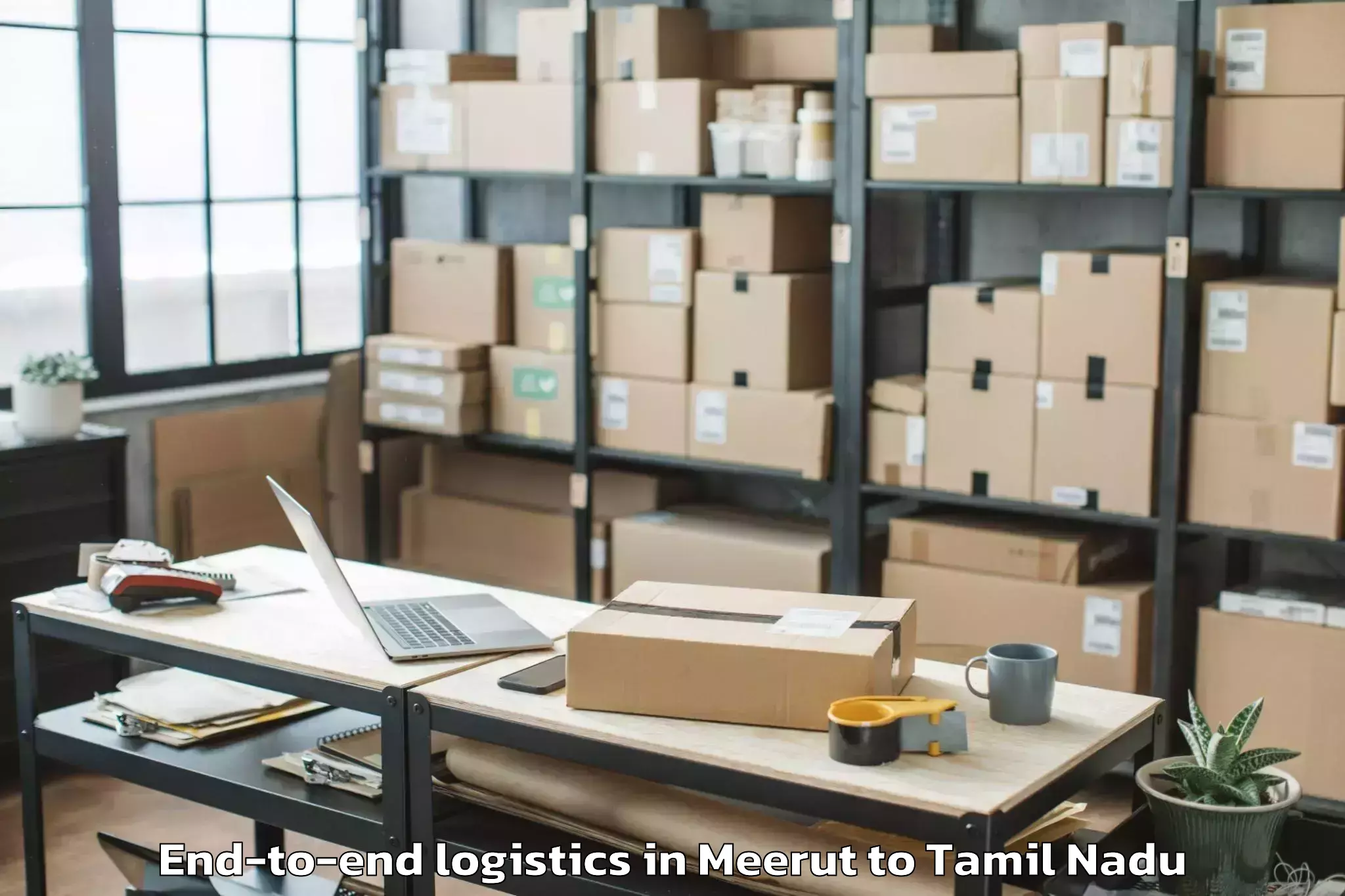 Top Meerut to Uthiramerur End To End Logistics Available